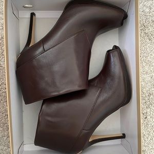 Michael Kors Brown Peep Toe Boots Heels *New*